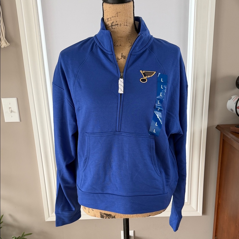 NHL Blue St Louis Blues Women’s Half-Zip Sweatshirt Large